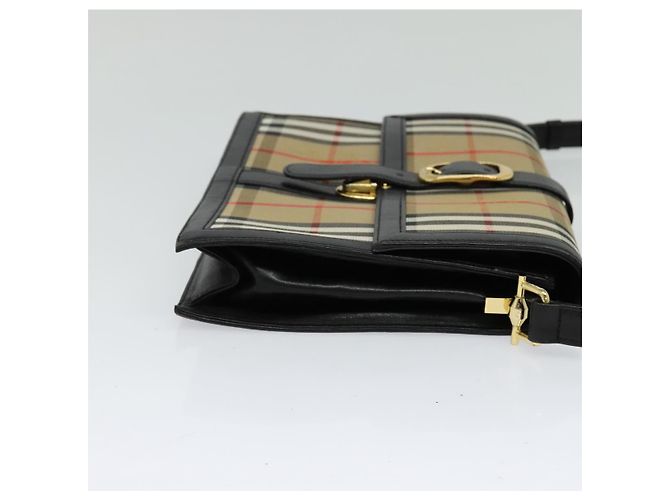 Autre Marque Borsa a spalla Burberrys Nova Check in tela beige oro nero Auth BD1811 D'oro - vista 4