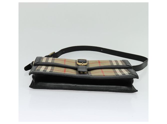 Autre Marque Borsa a spalla Burberrys Nova Check in tela beige oro nero Auth BD1811 D'oro - vista 5