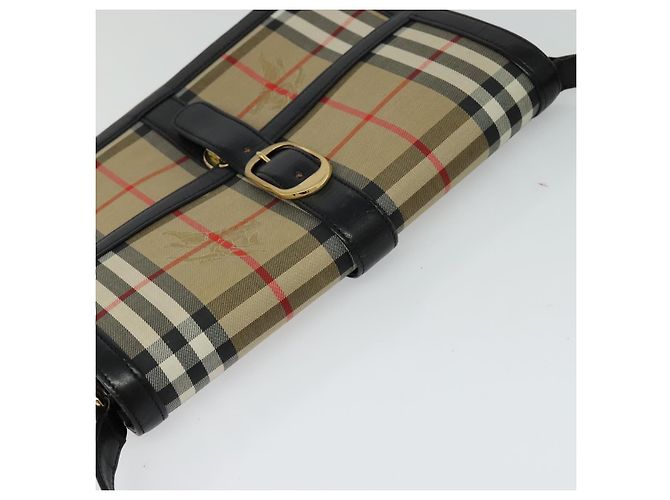 Autre Marque Borsa a spalla Burberrys Nova Check in tela beige oro nero Auth BD1811 D'oro - vista 6