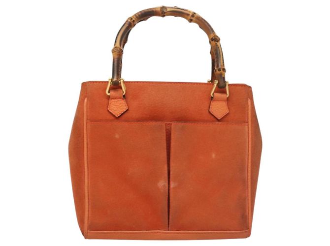 Borsa a mano GUCCI Bamboo Suede 2way Arancione Oro 000 123 0316 Auth BA1132 D'oro - vista 13