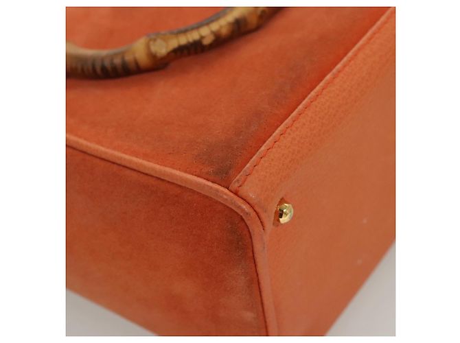 Borsa a mano GUCCI Bamboo Suede 2way Arancione Oro 000 123 0316 Auth BA1132 D'oro - vista 16