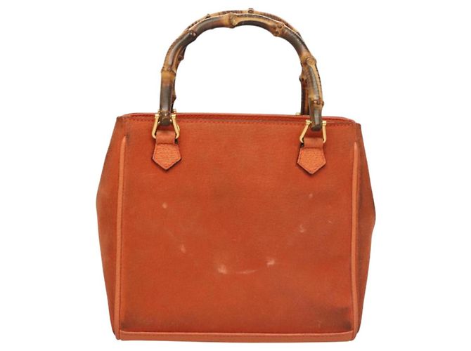 Borsa a mano GUCCI Bamboo Suede 2way Arancione Oro 000 123 0316 Auth BA1132 D'oro - vista 2