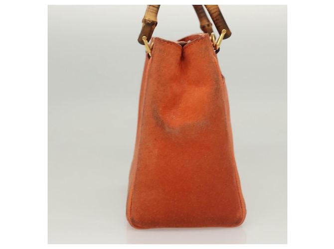 Borsa a mano GUCCI Bamboo Suede 2way Arancione Oro 000 123 0316 Auth BA1132 D'oro - vista 5