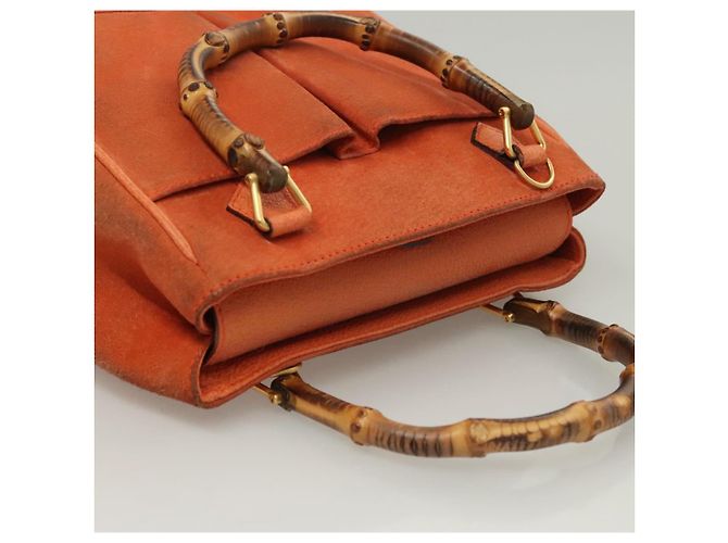 Borsa a mano GUCCI Bamboo Suede 2way Arancione Oro 000 123 0316 Auth BA1132 D'oro - vista 7