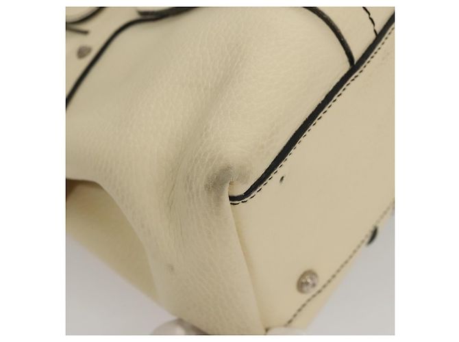 Borsa tote in pelle bianca e argento Salvatore Ferragamo Auth BA1465 Bianco - vista 10