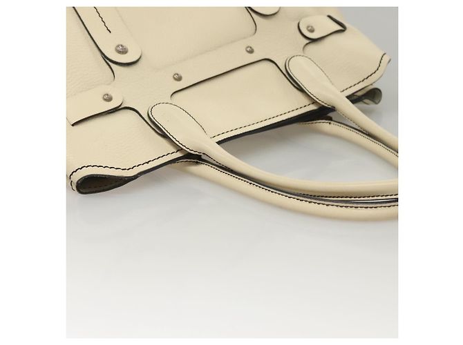 Borsa tote in pelle bianca e argento Salvatore Ferragamo Auth BA1465 Bianco - vista 14