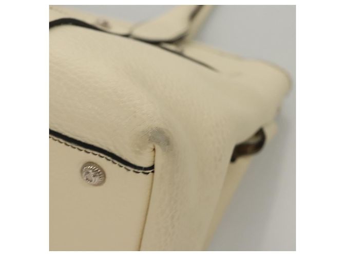 Borsa tote in pelle bianca e argento Salvatore Ferragamo Auth BA1465 Bianco - vista 17