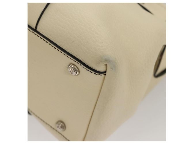 Borsa tote in pelle bianca e argento Salvatore Ferragamo Auth BA1465 Bianco - vista 18