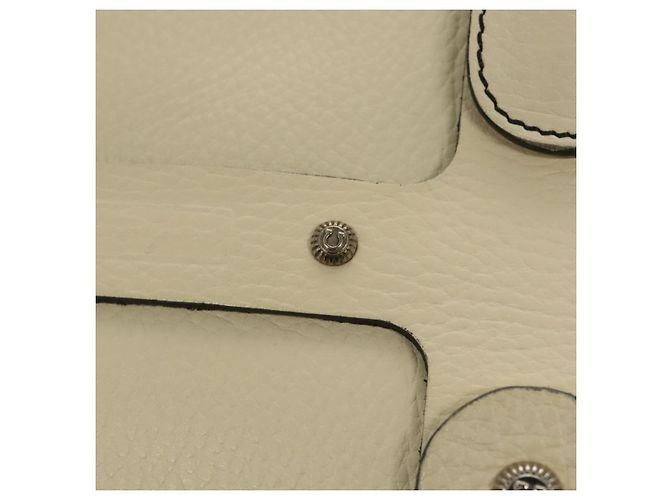 Borsa tote in pelle bianca e argento Salvatore Ferragamo Auth BA1465 Bianco - vista 19