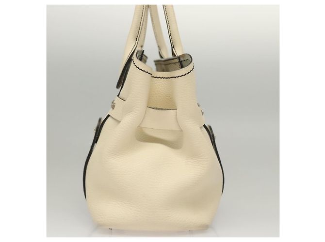Borsa tote in pelle bianca e argento Salvatore Ferragamo Auth BA1465 Bianco - vista 3