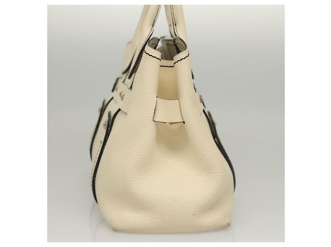 Borsa tote in pelle bianca e argento Salvatore Ferragamo Auth BA1465 Bianco - vista 4