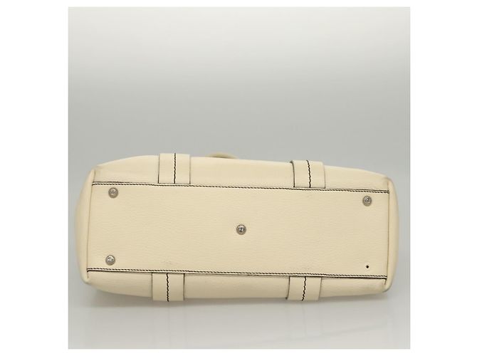 Borsa tote in pelle bianca e argento Salvatore Ferragamo Auth BA1465 Bianco - vista 7