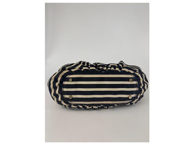 Vintage Kate Spade Canvas Tasche gestreift Schwarz - Ansicht 7