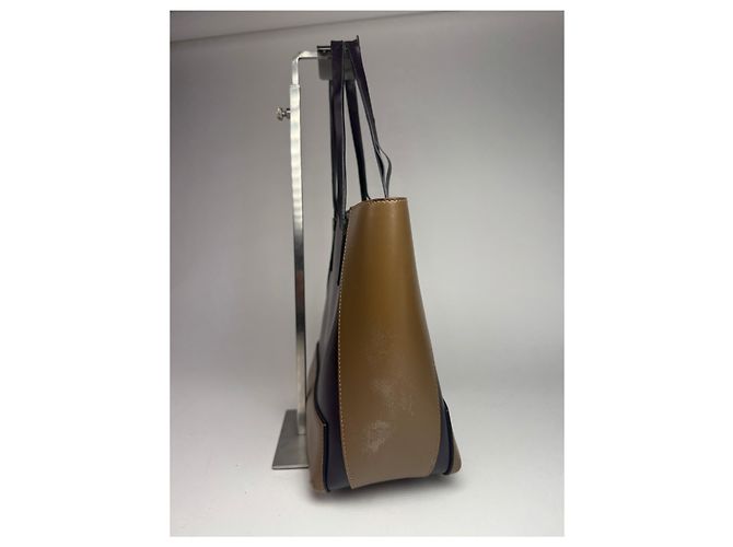 Vintage Marni Leder Tasche lila khaki - Ansicht 12