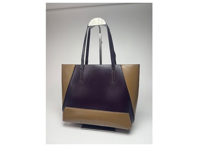 Vintage Marni Leder Tasche lila khaki - Ansicht 2