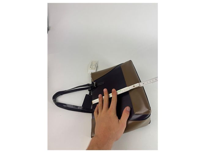 Vintage Marni Leder Tasche lila khaki - Ansicht 4