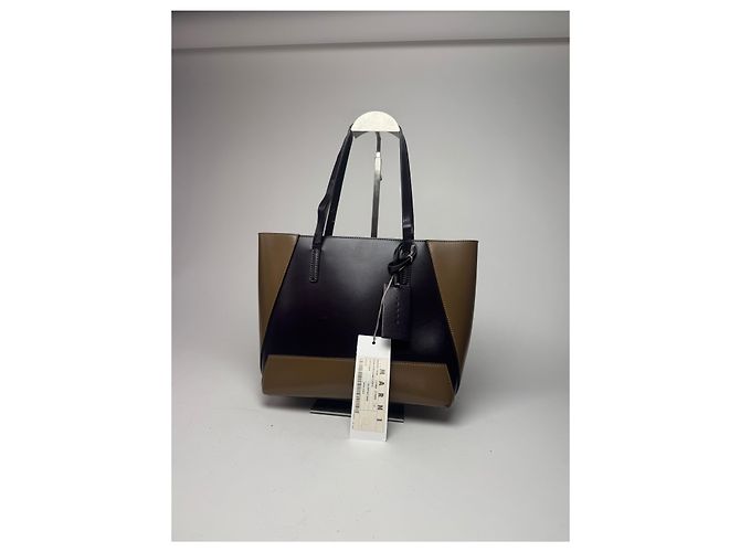 Vintage Marni Leder Tasche lila khaki - Ansicht 6