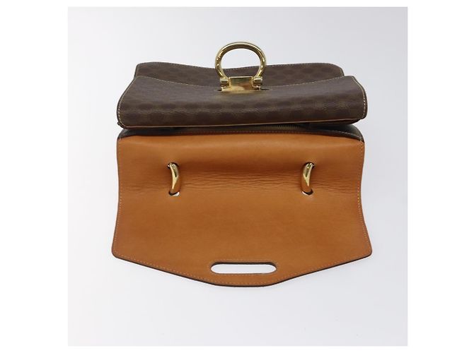 Céline Borsa a mano in tela Macadam CELINE in pelle PVC marrone oro Auth yk17887 D'oro - vista 9