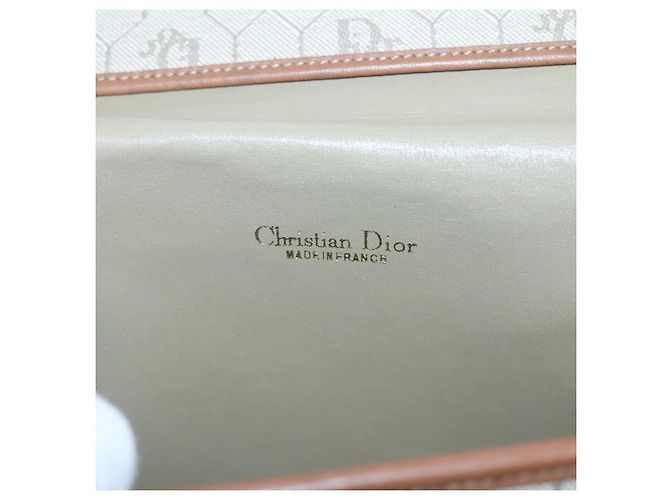 Borsa a spalla in tela a nido d'ape Christian Dior beige e oro Auth BA1146 D'oro - vista 10