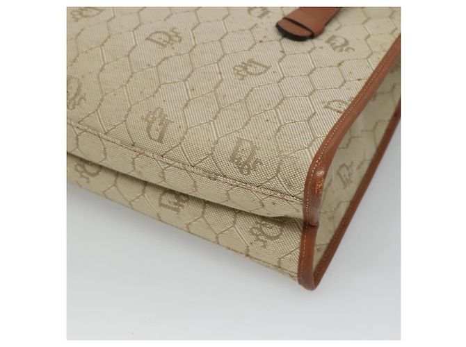 Borsa a spalla in tela a nido d'ape Christian Dior beige e oro Auth BA1146 D'oro - vista 15
