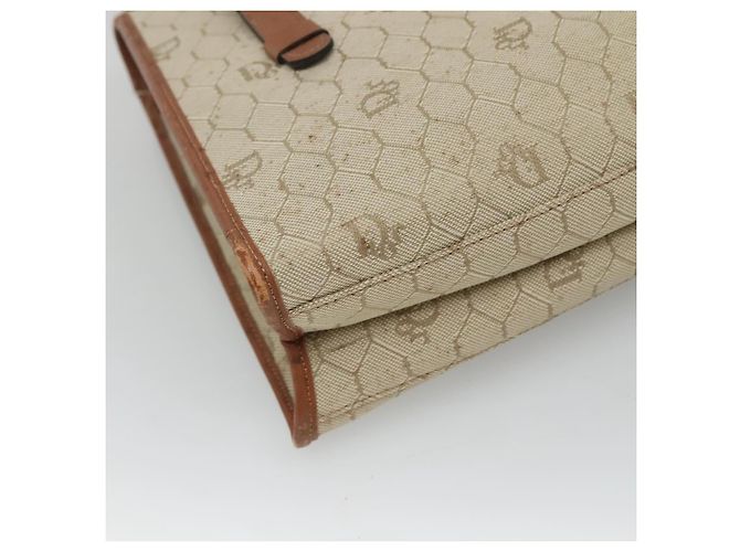 Borsa a spalla in tela a nido d'ape Christian Dior beige e oro Auth BA1146 D'oro - vista 16