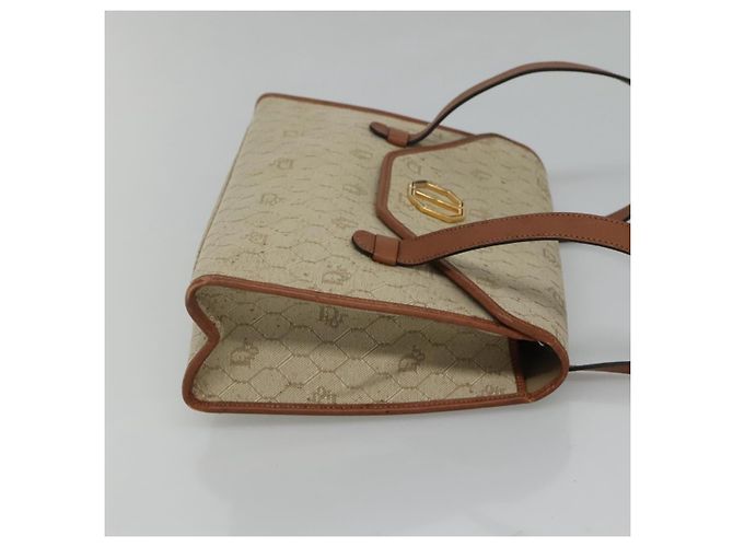 Borsa a spalla in tela a nido d'ape Christian Dior beige e oro Auth BA1146 D'oro - vista 4