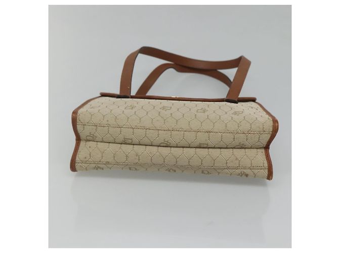 Borsa a spalla in tela a nido d'ape Christian Dior beige e oro Auth BA1146 D'oro - vista 5