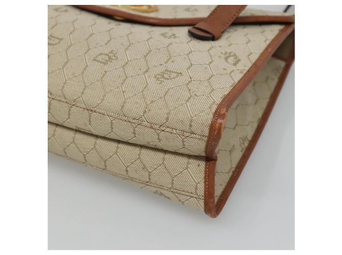 Borsa a spalla in tela a nido d'ape Christian Dior beige e oro Auth BA1146 D'oro - vista 9