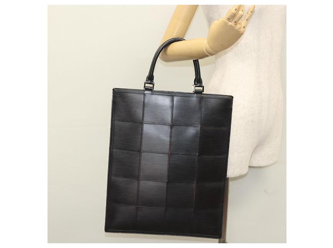 LOUIS VUITTON Epi Stretch Silver Fizz Handtasche Schwarz M54622 LV Auth 117803 - Ansicht 22