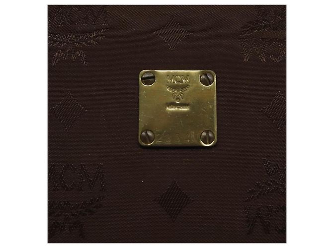 Borsa MCM Logogram Vicetos in nylon marrone e oro Auth bs24481 D'oro - vista 12