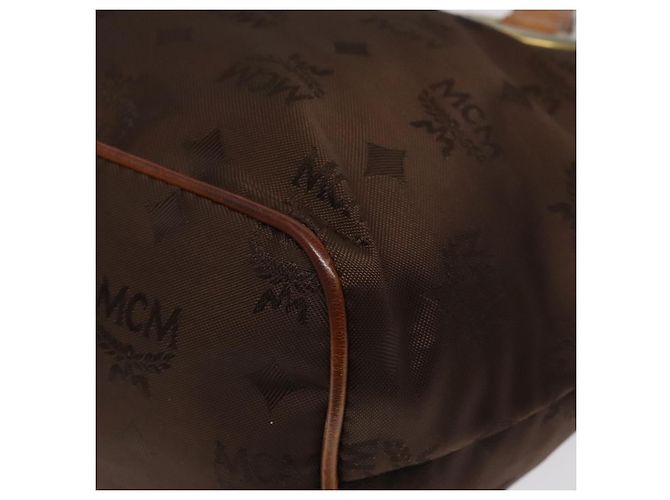 Borsa MCM Logogram Vicetos in nylon marrone e oro Auth bs24481 D'oro - vista 15