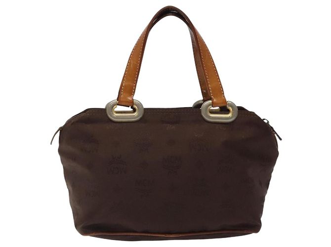 Borsa MCM Logogram Vicetos in nylon marrone e oro Auth bs24481 D'oro - vista 2