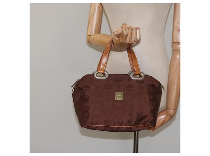 Borsa MCM Logogram Vicetos in nylon marrone e oro Auth bs24481 D'oro - vista 21