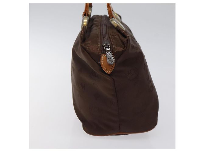 Borsa MCM Logogram Vicetos in nylon marrone e oro Auth bs24481 D'oro - vista 3