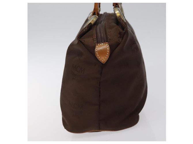 Borsa MCM Logogram Vicetos in nylon marrone e oro Auth bs24481 D'oro - vista 4