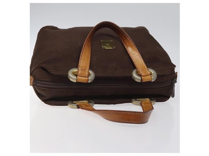 Borsa MCM Logogram Vicetos in nylon marrone e oro Auth bs24481 D'oro - vista 6