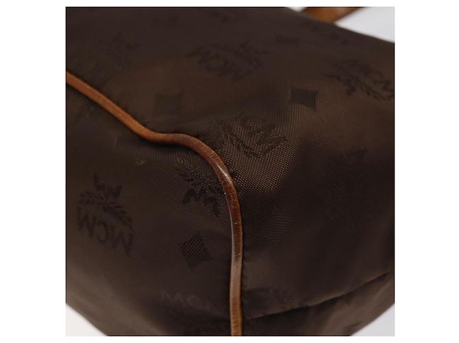 Borsa MCM Logogram Vicetos in nylon marrone e oro Auth bs24481 D'oro - vista 9
