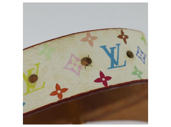 LOUIS VUITTON Cinto Quadrado Monograma Multicolorido Branco M9270U LV Auth MY153 - vista 10