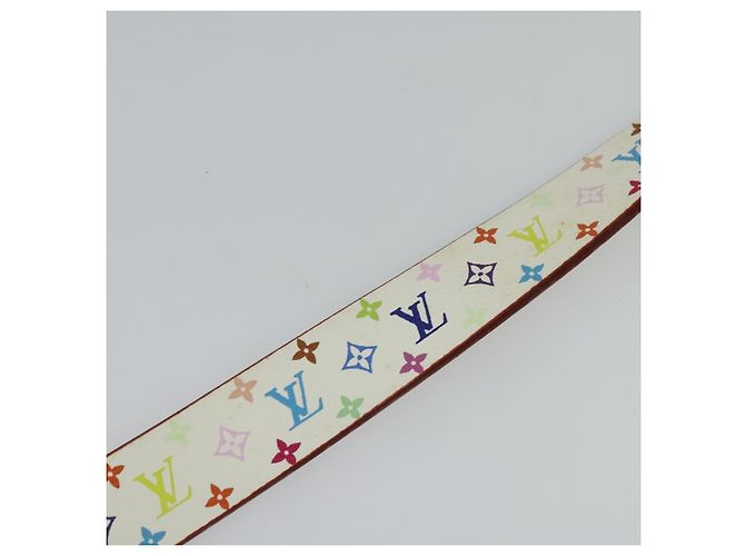LOUIS VUITTON Cinto Quadrado Monograma Multicolorido Branco M9270U LV Auth MY153 - vista 5