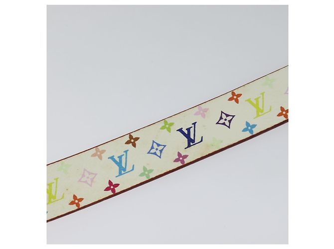 LOUIS VUITTON Cinto Quadrado Monograma Multicolorido Branco M9270U LV Auth MY153 - vista 6