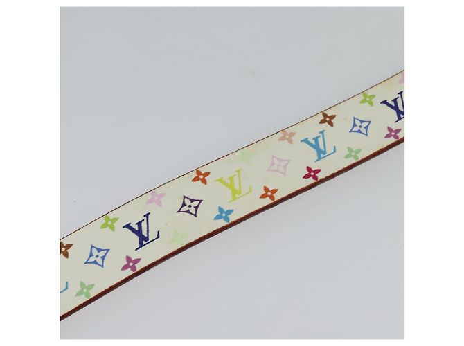 LOUIS VUITTON Cinto Quadrado Monograma Multicolorido Branco M9270U LV Auth MY153 - vista 7