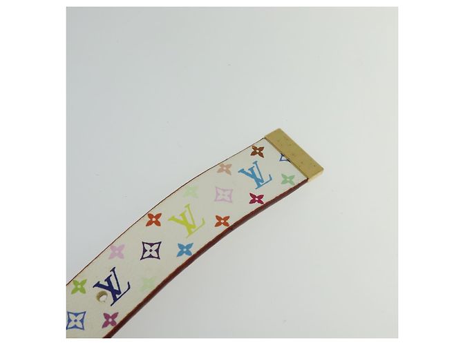 LOUIS VUITTON Cinto Quadrado Monograma Multicolorido Branco M9270U LV Auth MY153 - vista 9