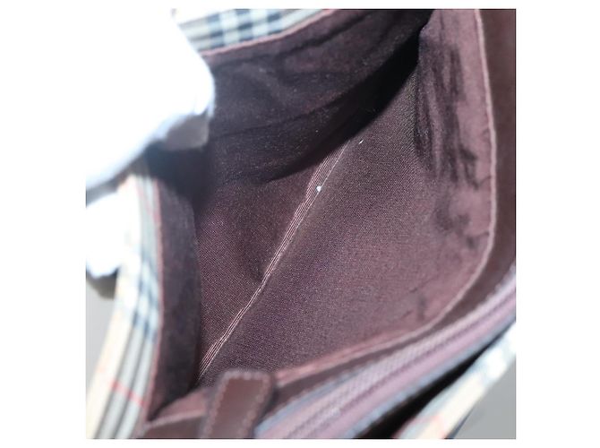 Borsa a mano in tela beige e marrone con motivo Nova Check di BURBERRY Auth 117714 - vista 22