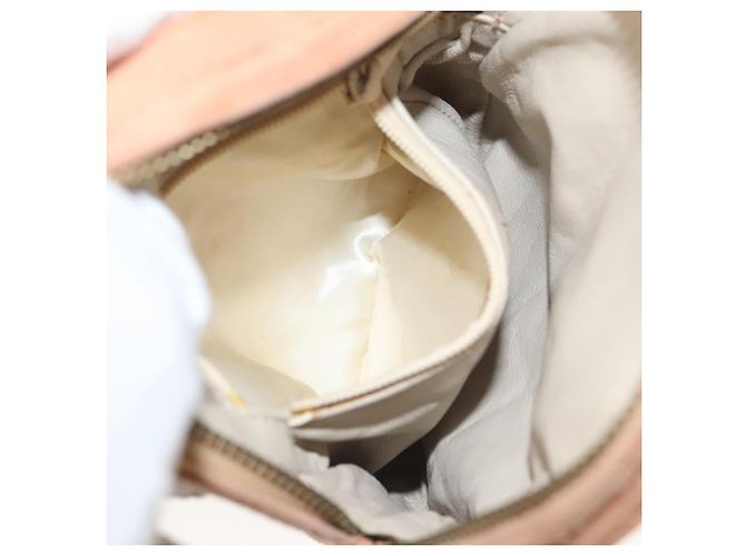 CHANEL Borsa a Mano Matelassé Catena Camoscio Arancione Oro CC Auth 116417 D'oro - vista 11