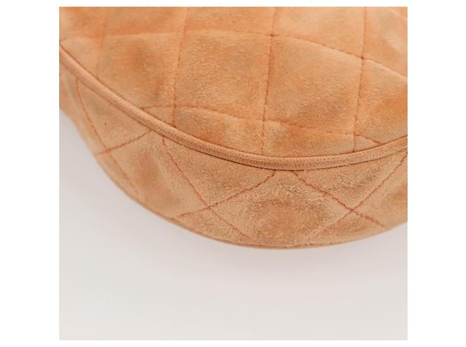CHANEL Borsa a Mano Matelassé Catena Camoscio Arancione Oro CC Auth 116417 D'oro - vista 16