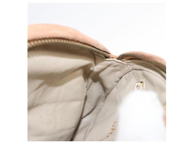 CHANEL Borsa a Mano Matelassé Catena Camoscio Arancione Oro CC Auth 116417 D'oro - vista 20