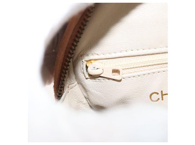 CHANEL Borsa a Mano Matelassé Catena Camoscio Arancione Oro CC Auth 116417 D'oro - vista 21