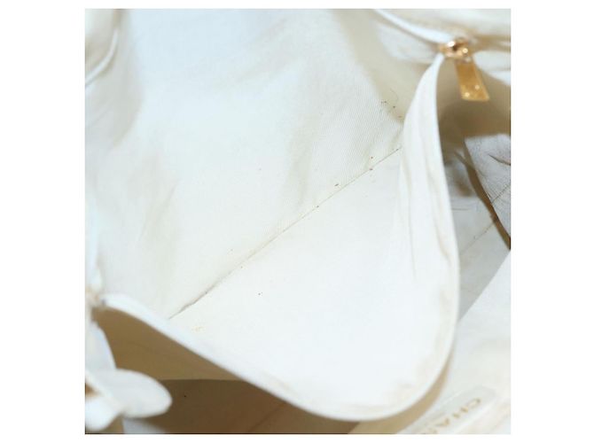 CHANEL COCO Borsa Tote in Pelle Bianca CC Auth bs24229 Bianco - vista 21