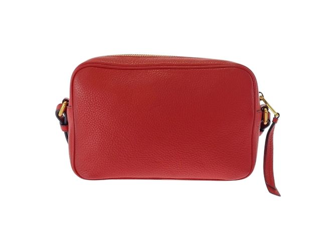 Borsa a spalla in pelle rossa Prada - vista 2