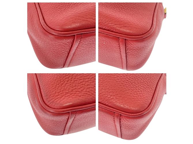 Borsa a spalla in pelle rossa Prada - vista 3